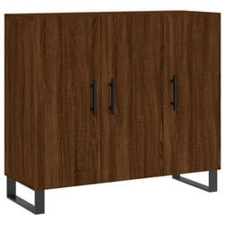 vidaXL Sideboard Storage Cabinet Side Cabinet Cupboard White Engineered Wood - brown oak