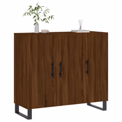 vidaXL Sideboard Storage Cabinet Side Cabinet Cupboard White Engineered Wood - brown oak
