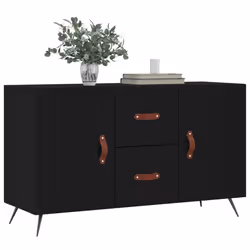 vidaXL Sideboard Storage Cabinet Cupboard Side Cabinet Black Engineered Wood