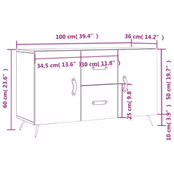 vidaXL Sideboard Storage Cabinet Cupboard Side Cabinet Black Engineered Wood