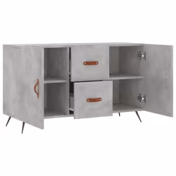 vidaXL Sideboard Storage Cabinet Cupboard Side Cabinet Black Engineered Wood - concrete grey - Additional view 4