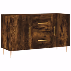 vidaXL Sideboard Storage Side Cabinet Cupboard Concrete Grey Engineered Wood - smoked oak