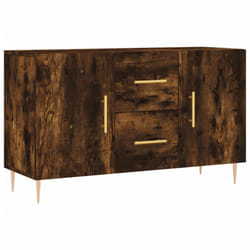 vidaXL Sideboard Storage Side Cabinet Cupboard Concrete Grey Engineered Wood - smoked oak