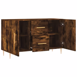 vidaXL Sideboard Storage Side Cabinet Cupboard Concrete Grey Engineered Wood - smoked oak - Additional view 4