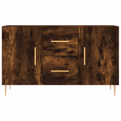 vidaXL Sideboard Storage Side Cabinet Cupboard Concrete Grey Engineered Wood - smoked oak - Additional view 5