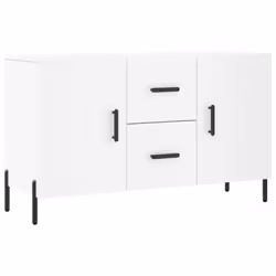 vidaXL Sideboard Storage Side Cabinet Cupboard Sonoma Oak Engineered Wood - white