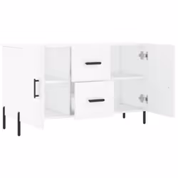 vidaXL Sideboard Storage Side Cabinet Cupboard Sonoma Oak Engineered Wood - white - Additional view 4