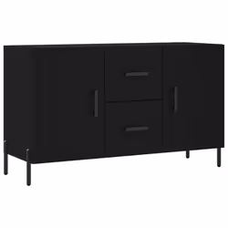 vidaXL Sideboard Storage Side Cabinet Cupboard Sonoma Oak Engineered Wood - black
