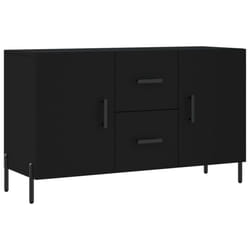 vidaXL Sideboard Storage Side Cabinet Cupboard Sonoma Oak Engineered Wood - black
