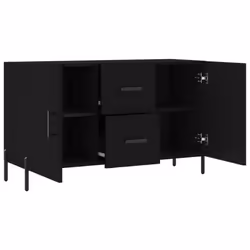 vidaXL Sideboard Storage Side Cabinet Cupboard Sonoma Oak Engineered Wood - black - Additional view 4