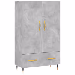 vidaXL Highboard Sideboard Cupboard Side Cabinet Smoked Oak Engineered Wood - concrete grey