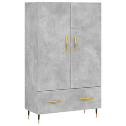 vidaXL Highboard Sideboard Cupboard Side Cabinet Smoked Oak Engineered Wood - concrete grey