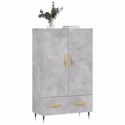 vidaXL Highboard Sideboard Cupboard Side Cabinet Smoked Oak Engineered Wood - concrete grey