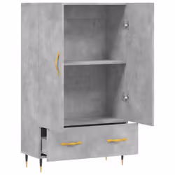 vidaXL Highboard Sideboard Cupboard Side Cabinet Smoked Oak Engineered Wood - concrete grey - Additional view 4