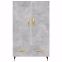 vidaXL Highboard Sideboard Cupboard Side Cabinet Smoked Oak Engineered Wood - concrete grey - Additional view 5