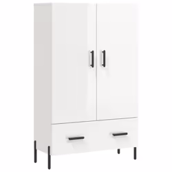 vidaXL Highboard Sideboard Cupboard Side Cabinet Grey Sonoma Engineered Wood - high gloss white