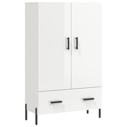 vidaXL Highboard Sideboard Cupboard Side Cabinet Grey Sonoma Engineered Wood - high gloss white