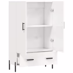 vidaXL Highboard Sideboard Cupboard Side Cabinet Grey Sonoma Engineered Wood - high gloss white - Additional view 4