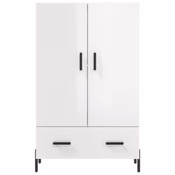vidaXL Highboard Sideboard Cupboard Side Cabinet Grey Sonoma Engineered Wood - high gloss white - Additional view 5