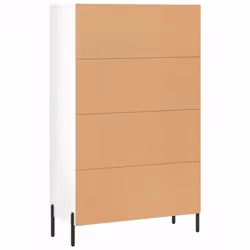 vidaXL Highboard Sideboard Cupboard Side Cabinet Grey Sonoma Engineered Wood - high gloss white - Additional view 7