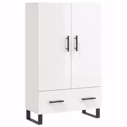 vidaXL Highboard Sideboard Storage Cabinet Side Cabinet White Engineered Wood - high gloss white