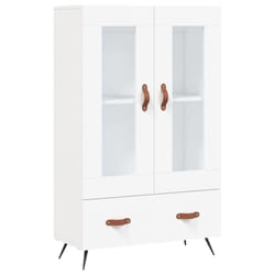 vidaXL Highboard Sideboard Storage Cabinet Side Cabinet Black Engineered Wood - white