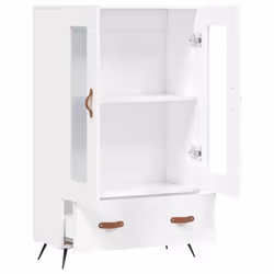 vidaXL Highboard Sideboard Storage Cabinet Side Cabinet Black Engineered Wood - white - Additional view 4