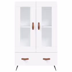 vidaXL Highboard Sideboard Storage Cabinet Side Cabinet Black Engineered Wood - white - Additional view 5
