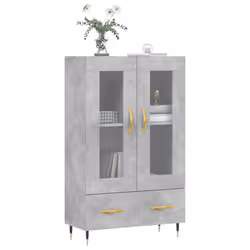 vidaXL Highboard Sideboard Cupboard Side Cabinet Sonoma Oak Engineered Wood - concrete grey - Additional view 2