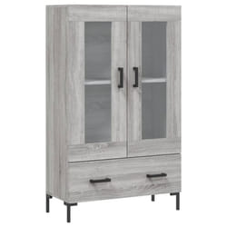 vidaXL Highboard Sideboard Storage Cabinet Side Cabinet Black Engineered Wood - grey sonoma