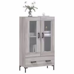 vidaXL Highboard Sideboard Storage Cabinet Side Cabinet Black Engineered Wood - grey sonoma