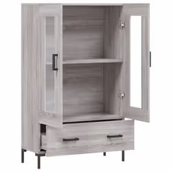 vidaXL Highboard Sideboard Storage Cabinet Side Cabinet Black Engineered Wood - grey sonoma - Additional view 4
