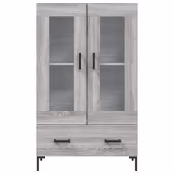 vidaXL Highboard Sideboard Storage Cabinet Side Cabinet Black Engineered Wood - grey sonoma - Additional view 5