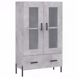 vidaXL Highboard Sideboard Storage Cabinet Side Cabinet White Engineered Wood - concrete grey