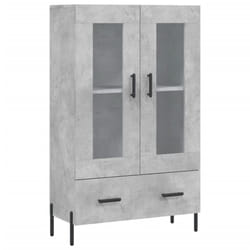 vidaXL Highboard Sideboard Storage Cabinet Side Cabinet White Engineered Wood - concrete grey