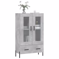 vidaXL Highboard Sideboard Storage Cabinet Side Cabinet White Engineered Wood - concrete grey