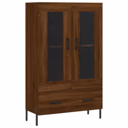 vidaXL Highboard Sideboard Storage Cabinet Side Cabinet White Engineered Wood - brown oak