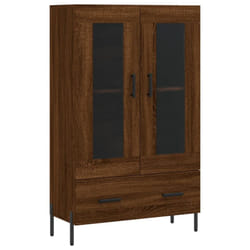 vidaXL Highboard Sideboard Storage Cabinet Side Cabinet White Engineered Wood - brown oak