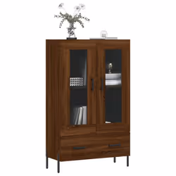 vidaXL Highboard Sideboard Storage Cabinet Side Cabinet White Engineered Wood - brown oak