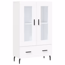 vidaXL Highboard Sideboard Cupboard Side Cabinet Brown Oak Engineered Wood - white