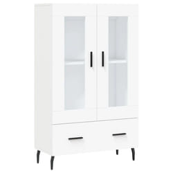 vidaXL Highboard Sideboard Cupboard Side Cabinet Brown Oak Engineered Wood - white