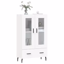 vidaXL Highboard Sideboard Cupboard Side Cabinet Brown Oak Engineered Wood - white