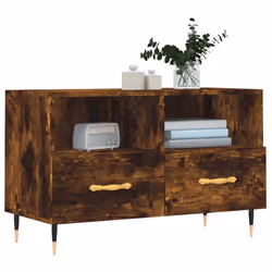 vidaXL TV Cabinet TV Unit Media Cabinet TV Stand Smoked Oak Engineered Wood