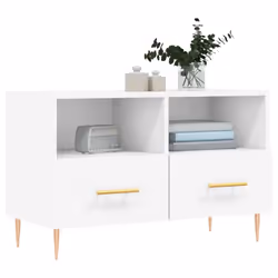 vidaXL TV Cabinet TV Unit Sideboard TV Stand High Gloss White Engineered Wood - white - Additional view 2