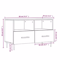 vidaXL TV Cabinet TV Unit Sideboard TV Stand High Gloss White Engineered Wood - white - Additional view 3