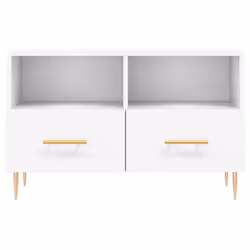 vidaXL TV Cabinet TV Unit Sideboard TV Stand High Gloss White Engineered Wood - white - Additional view 4