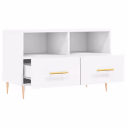 vidaXL TV Cabinet TV Unit Sideboard TV Stand High Gloss White Engineered Wood - white - Additional view 5