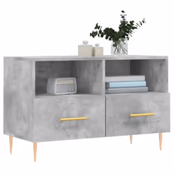 vidaXL TV Cabinet TV Unit Sideboard TV Stand High Gloss White Engineered Wood - concrete grey - Additional view 2