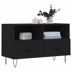 vidaXL TV Cabinet TV Unit Sideboard Media Unit TV Stand Black Engineered Wood