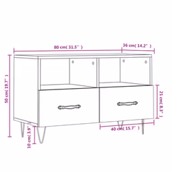 vidaXL TV Cabinet TV Unit Media Cabinet TV Stand Brown Oak Engineered Wood - Additional view 3